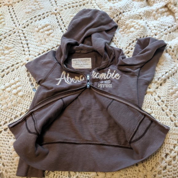 Ambercrombie and Fitch tan sweatshirt zip s small - Picture 5 of 8